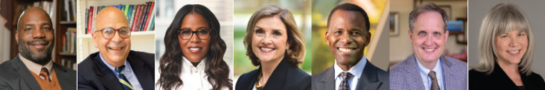 Seven speaker headshots