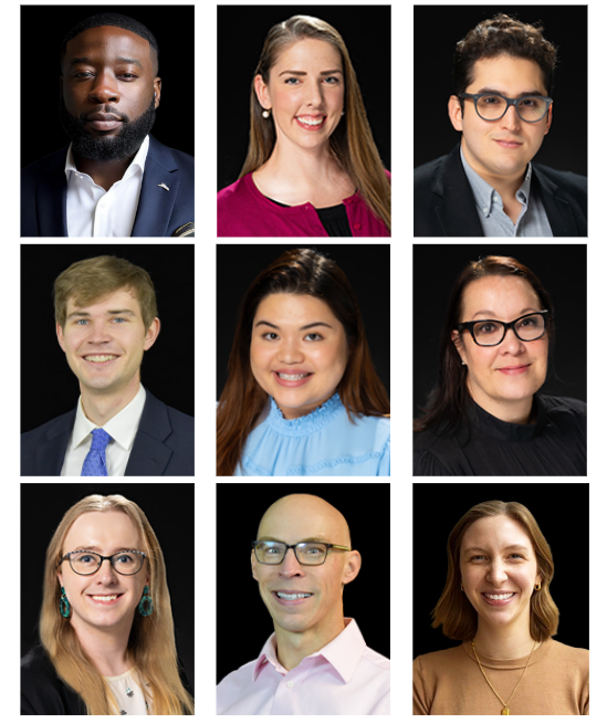 Headshots of new staff members Anthony Burton, Allison Crean, Alonso De Los Rios, Mike Donnelly, Siena McCabe, Suzanne Smith, Sabrina Sturgeon, Matt Trainum, Jane Walters