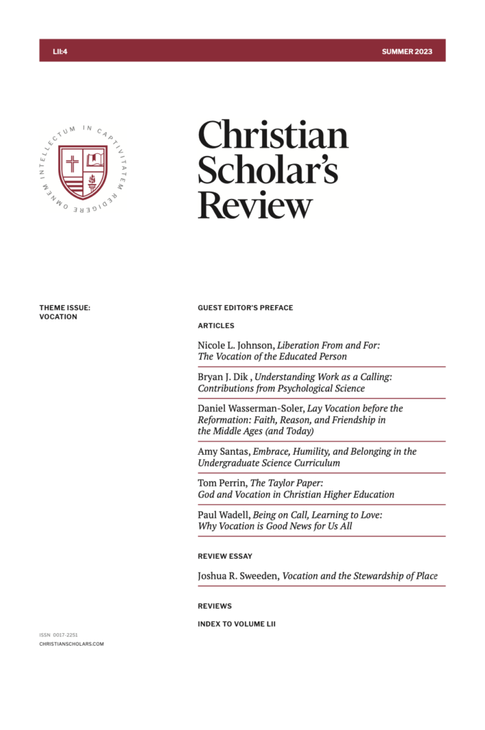 Book cover of the Christian Scholar's Review.
