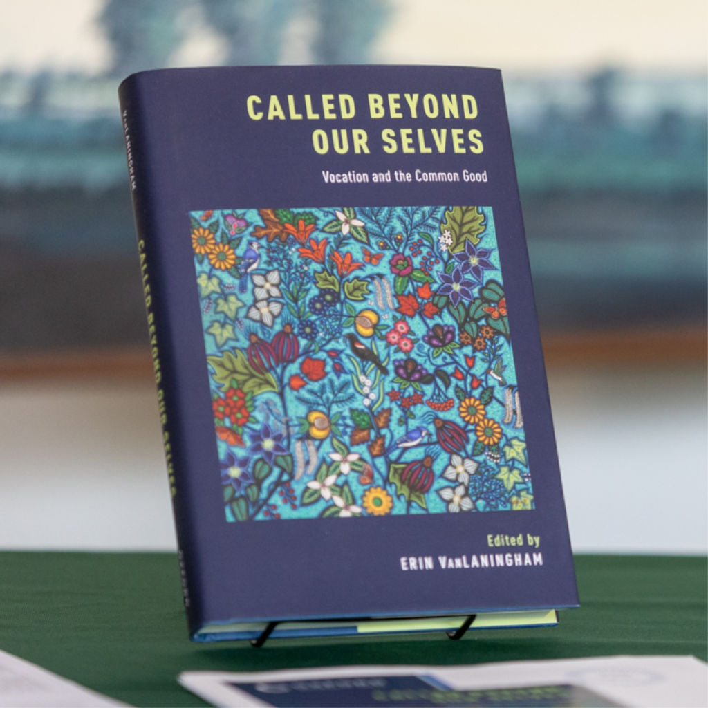 The book, "Called Beyond Our Selves", displayed on a table.